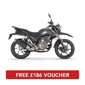 Side profile of Assault 125 E5 Motorbike Grey