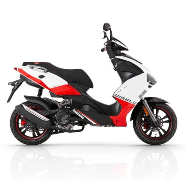 Diablo 125 E5 Scooter White Red 2