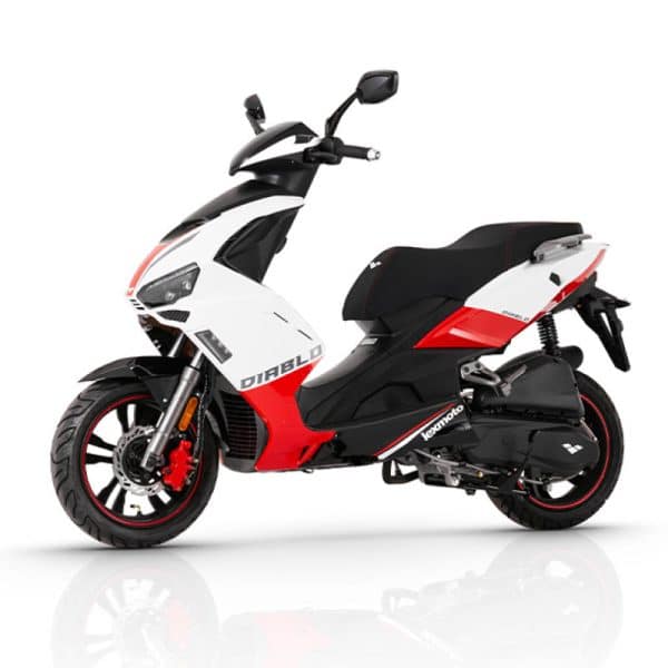 Diablo 125 E5 Scooter White Red 4