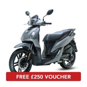 Side profile of Symphony 125 E5 Grey motorbike