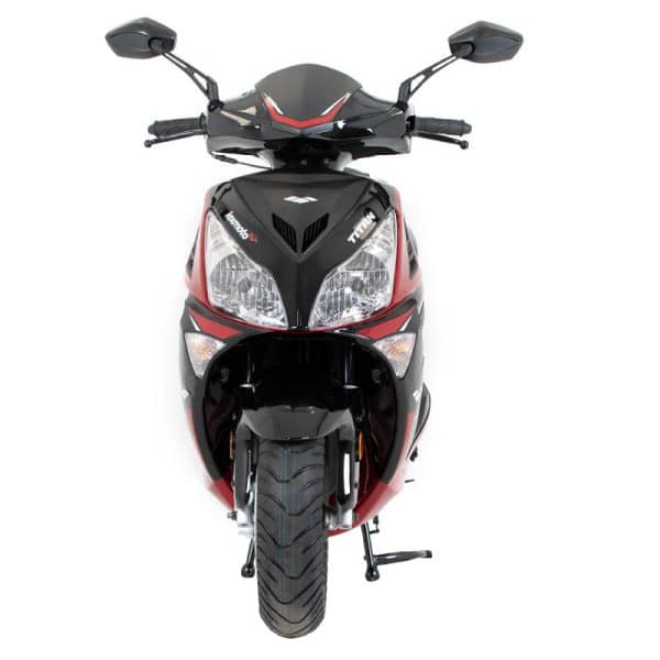 Front of Titan 125 E5 Scooter Black Red Motorbike